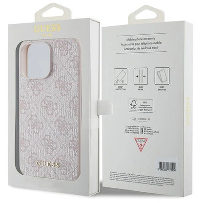Guess 4G Metal Gold Logo case for iPhone 15 Pro Max - pink_7