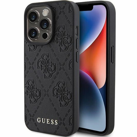 Guess Leather 4G Stamped case for iPhone 15 Pro Max - black_0