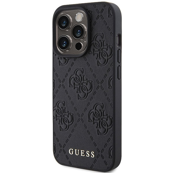 Guess Leather 4G Stamped case for iPhone 15 Pro Max - black_1