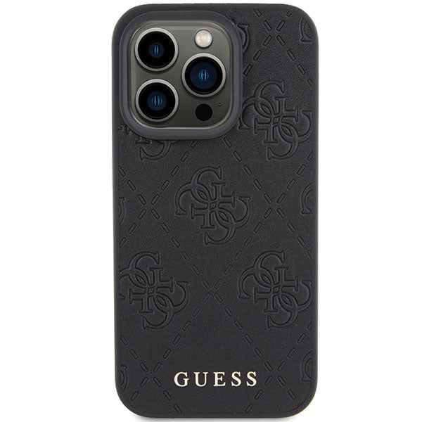 Guess Leather 4G Stamped case for iPhone 15 Pro Max - black_2