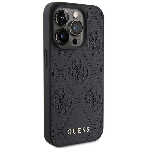 Guess Leather 4G Stamped case for iPhone 15 Pro Max - black_3