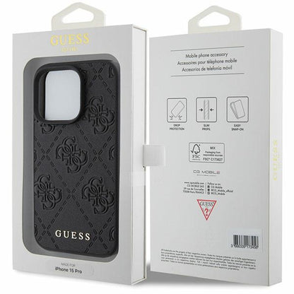 Guess Leather 4G Stamped case for iPhone 15 Pro Max - black_7