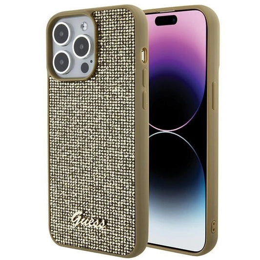 Guess Disco Metal Script case for iPhone 15 Pro Max - gold_0