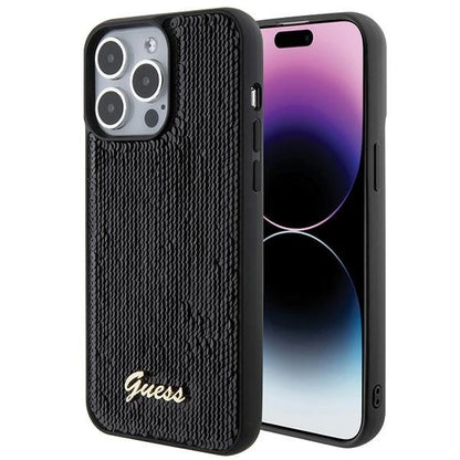 Guess Sequin Script Metal case for iPhone 15 Pro Max - black_0