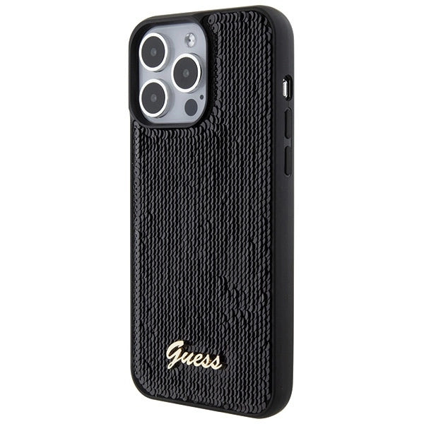 Guess Sequin Script Metal case for iPhone 15 Pro Max - black_1