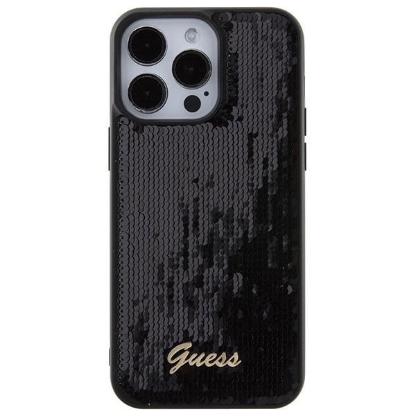 Guess Sequin Script Metal case for iPhone 15 Pro Max - black_2