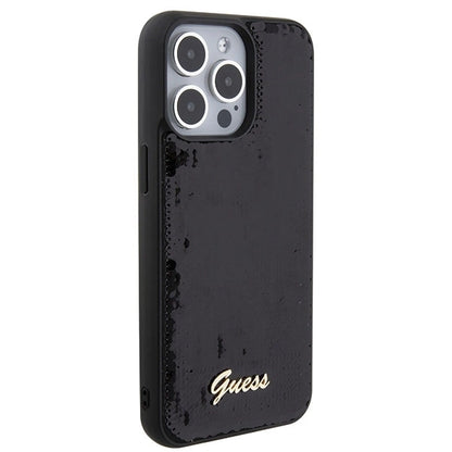 Guess Sequin Script Metal case for iPhone 15 Pro Max - black_3