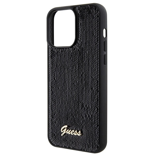 Guess Sequin Script Metal case for iPhone 15 Pro Max - black_5