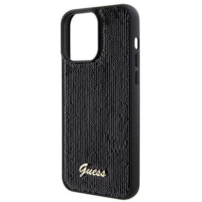 Guess Sequin Script Metal case for iPhone 15 Pro Max - black_5