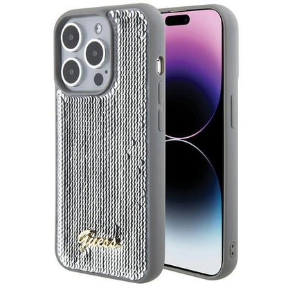 Guess Sequin Script Metal case for iPhone 15 Pro Max - silver_0