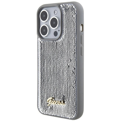 Guess Sequin Script Metal case for iPhone 15 Pro Max - silver_1