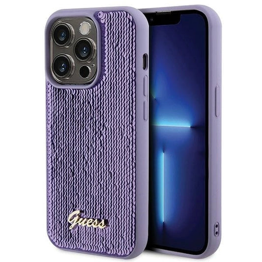 Guess Sequin Script Metal case for iPhone 15 Pro Max - purple_0