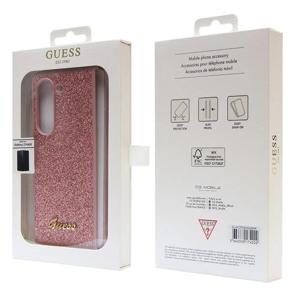 Guess Glitter Script case for Samsung Galaxy Z Fold 5 - pink_6