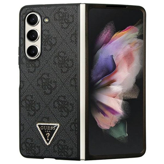 Guess Leather 4G Diamond Triangle case for Samsung Galaxy Z Fold 5 - black_0