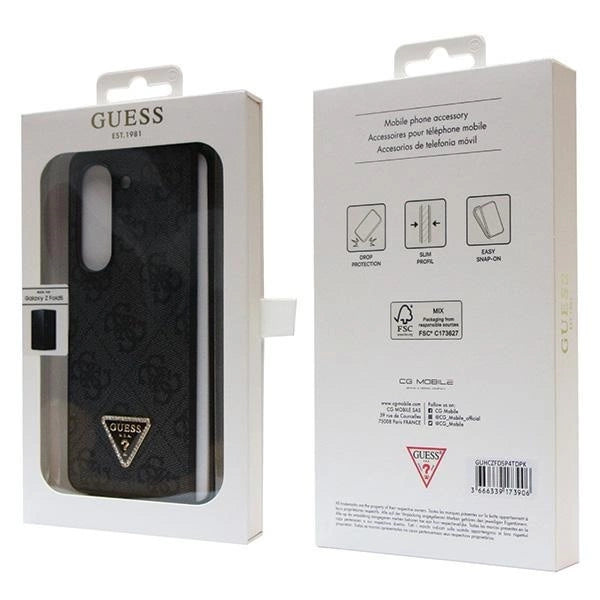 Guess Leather 4G Diamond Triangle case for Samsung Galaxy Z Fold 5 - black_6