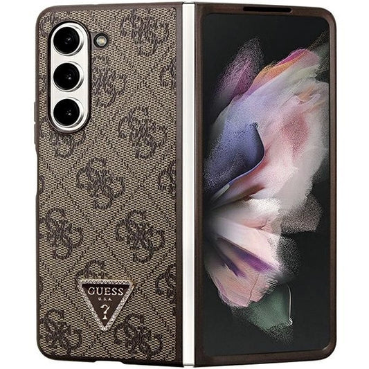 Guess Leather 4G Triangle Strass case for Samsung Galaxy Z Fold 5 - brown_0