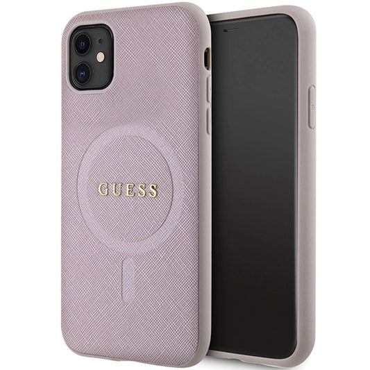 Guess GUHMN61PSAHMCP case for iPhone 11 / Xr - pink Saffiano MagSafe_0
