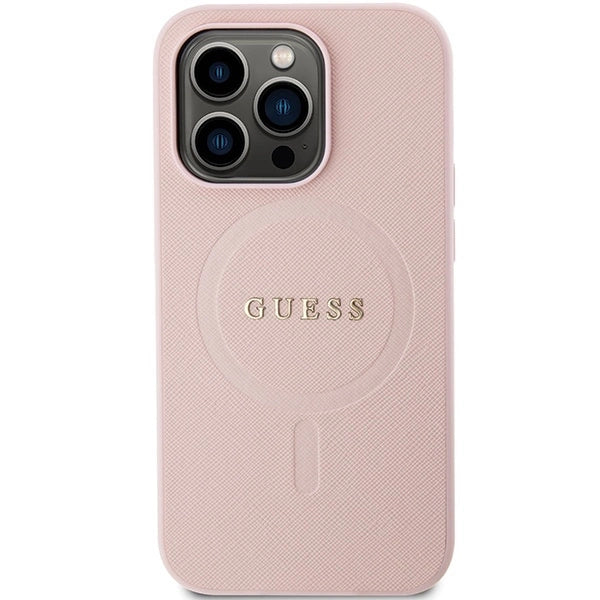 Guess GUHMP14LPSAHMCP case for iPhone 14 Pro - pink Saffiano MagSafe_2