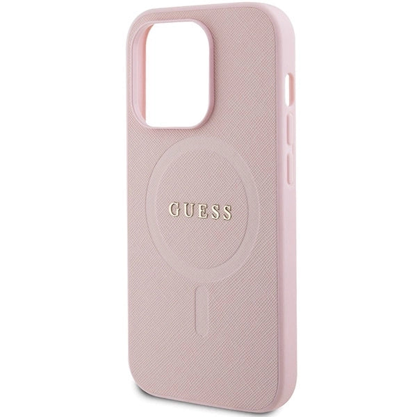Guess GUHMP14LPSAHMCP case for iPhone 14 Pro - pink Saffiano MagSafe_5