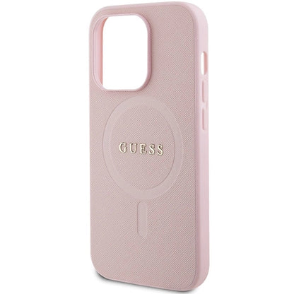 Guess GUHMP14LPSAHMCP case for iPhone 14 Pro - pink Saffiano MagSafe_5