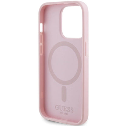 Guess GUHMP14LPSAHMCP case for iPhone 14 Pro - pink Saffiano MagSafe_6