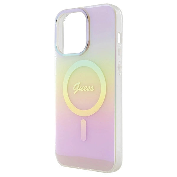 Guess IML Iridescent MagSafe case for iPhone 15 Pro - pink_5