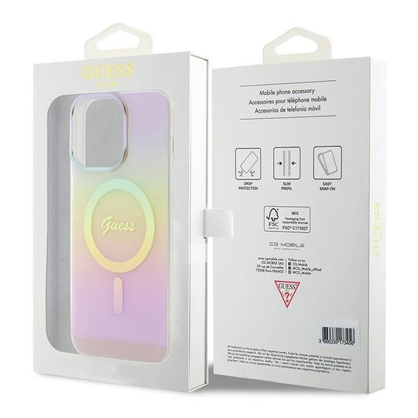Guess IML Iridescent MagSafe case for iPhone 15 Pro - pink_7