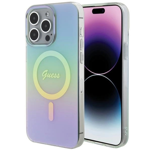 Guess IML Iridescent MagSafe case for iPhone 15 Pro - turquoise_0