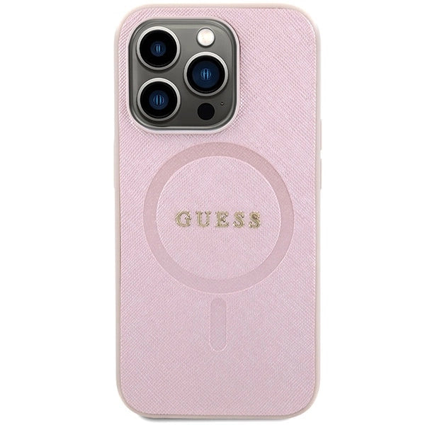 Guess Saffiano MagSafe case for iPhone 15 Pro - pink_2