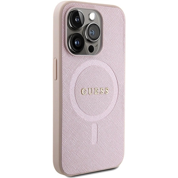 Guess Saffiano MagSafe case for iPhone 15 Pro - pink_3