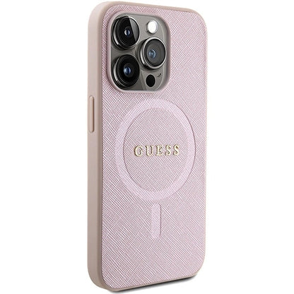 Guess Saffiano MagSafe case for iPhone 15 Pro - pink_3