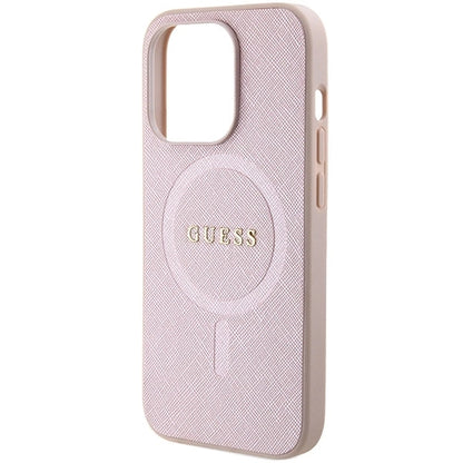 Guess Saffiano MagSafe case for iPhone 15 Pro - pink_4