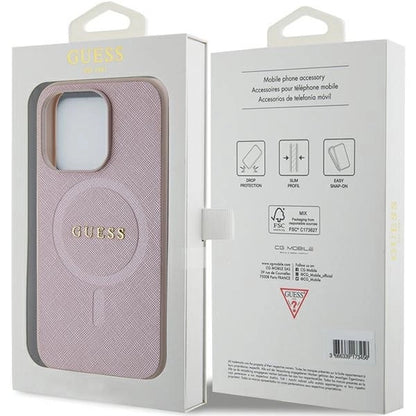 Guess Saffiano MagSafe case for iPhone 15 Pro - pink_6