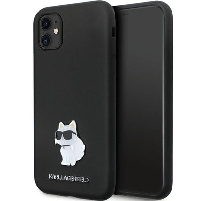 Karl Lagerfeld KLHCN61SMHCNPK case for iPhone 11 / Xr - black Silicone C Metal Pin_0