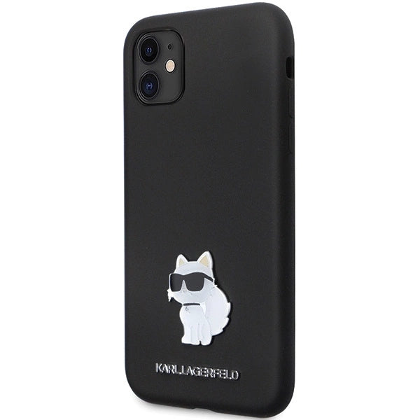 Karl Lagerfeld KLHCN61SMHCNPK case for iPhone 11 / Xr - black Silicone C Metal Pin_1