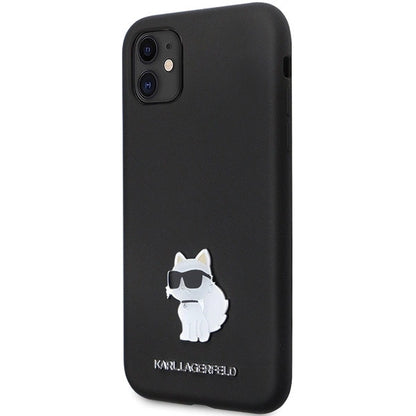Karl Lagerfeld KLHCN61SMHCNPK case for iPhone 11 / Xr - black Silicone C Metal Pin_1