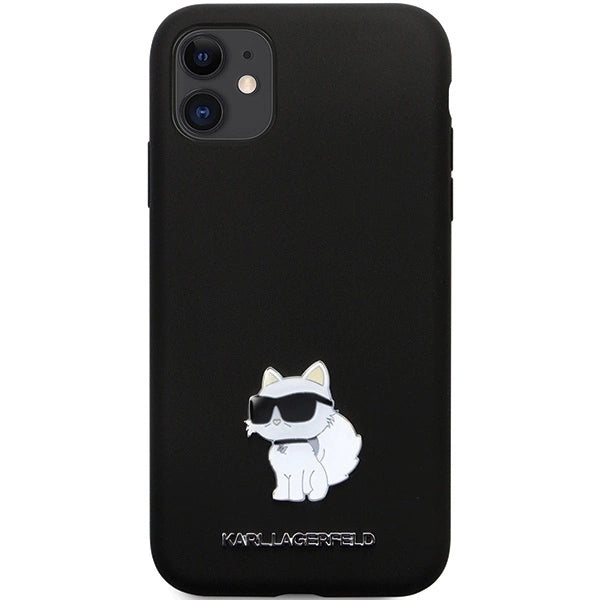 Karl Lagerfeld KLHCN61SMHCNPK case for iPhone 11 / Xr - black Silicone C Metal Pin_2