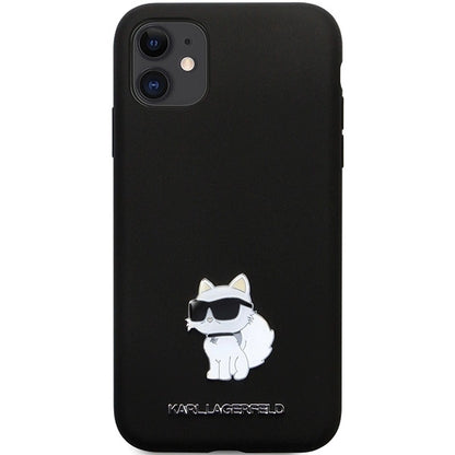 Karl Lagerfeld KLHCN61SMHCNPK case for iPhone 11 / Xr - black Silicone C Metal Pin_2
