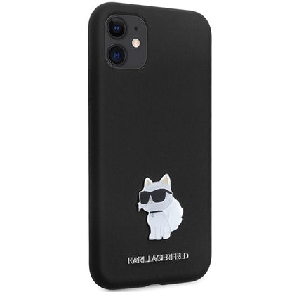 Karl Lagerfeld KLHCN61SMHCNPK case for iPhone 11 / Xr - black Silicone C Metal Pin_3
