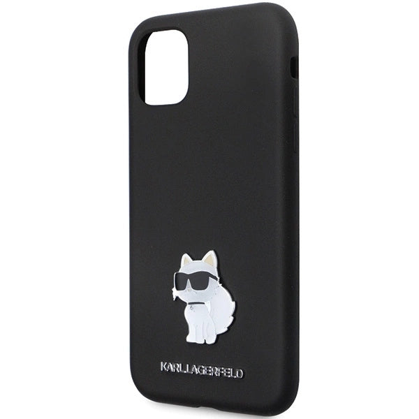 Karl Lagerfeld KLHCN61SMHCNPK case for iPhone 11 / Xr - black Silicone C Metal Pin_5