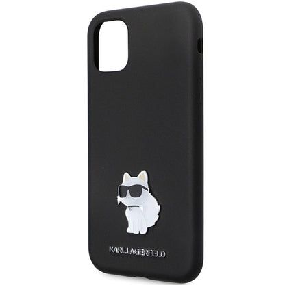 Karl Lagerfeld KLHCN61SMHCNPK case for iPhone 11 / Xr - black Silicone C Metal Pin_5