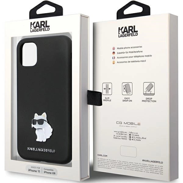 Karl Lagerfeld KLHCN61SMHCNPK case for iPhone 11 / Xr - black Silicone C Metal Pin_7