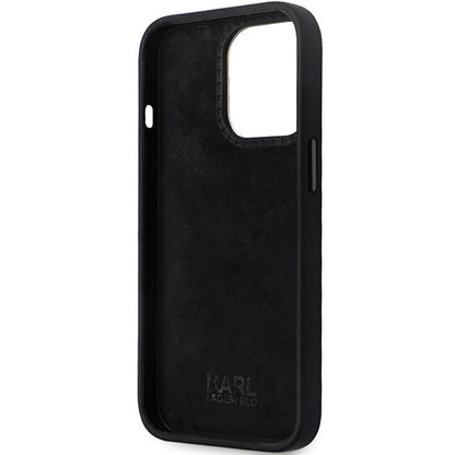 Karl Lagerfeld KLHCP14LSMHKNPK case for iPhone 14 Pro - black Silicone Ikonik Metal Pin_6