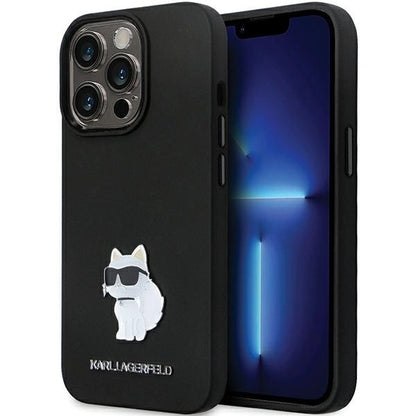 Karl Lagerfeld KLHCP14XSMHCNPK case for iPhone 14 Pro Max 6.7" - black Silicone C Metal Pin_0