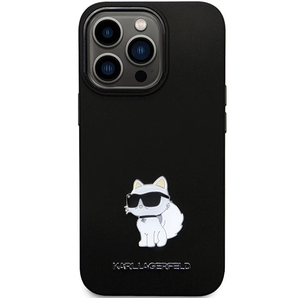 Karl Lagerfeld KLHCP14XSMHCNPK case for iPhone 14 Pro Max 6.7" - black Silicone C Metal Pin_2