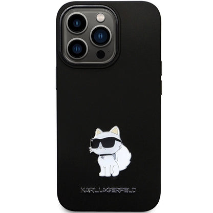 Karl Lagerfeld KLHCP14XSMHCNPK case for iPhone 14 Pro Max 6.7" - black Silicone C Metal Pin_2