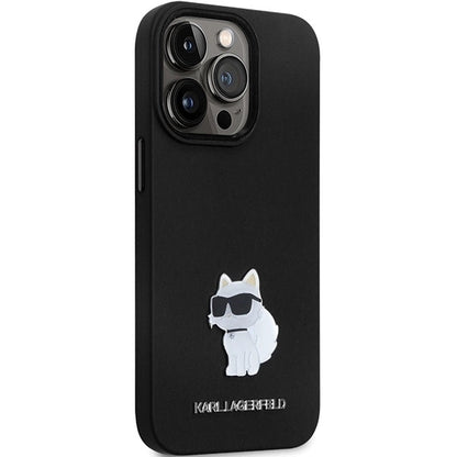 Karl Lagerfeld KLHCP14XSMHCNPK case for iPhone 14 Pro Max 6.7" - black Silicone C Metal Pin_3