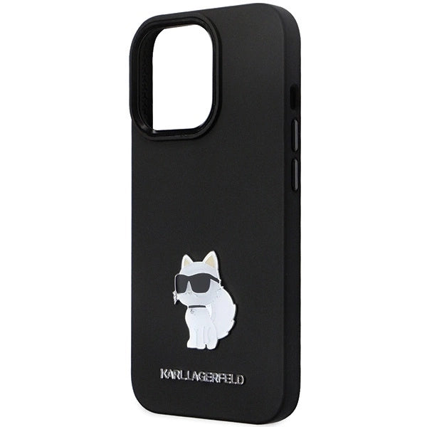 Karl Lagerfeld KLHCP14XSMHCNPK case for iPhone 14 Pro Max 6.7" - black Silicone C Metal Pin_5