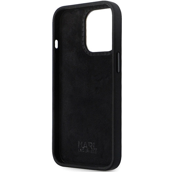 Karl Lagerfeld KLHCP14XSMHCNPK case for iPhone 14 Pro Max 6.7" - black Silicone C Metal Pin_6