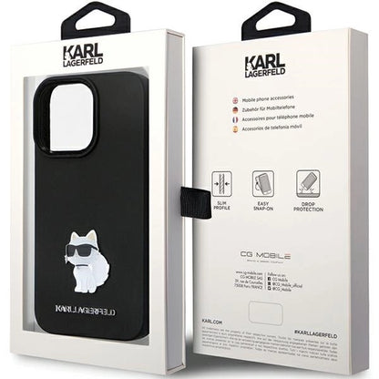 Karl Lagerfeld KLHCP14XSMHCNPK case for iPhone 14 Pro Max 6.7" - black Silicone C Metal Pin_7